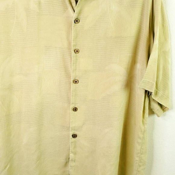 Tommy Bahama Mens Hawaiian Shirt Green Palm Trees Short Sleeve 100% Silk L - Picture 3 of 7